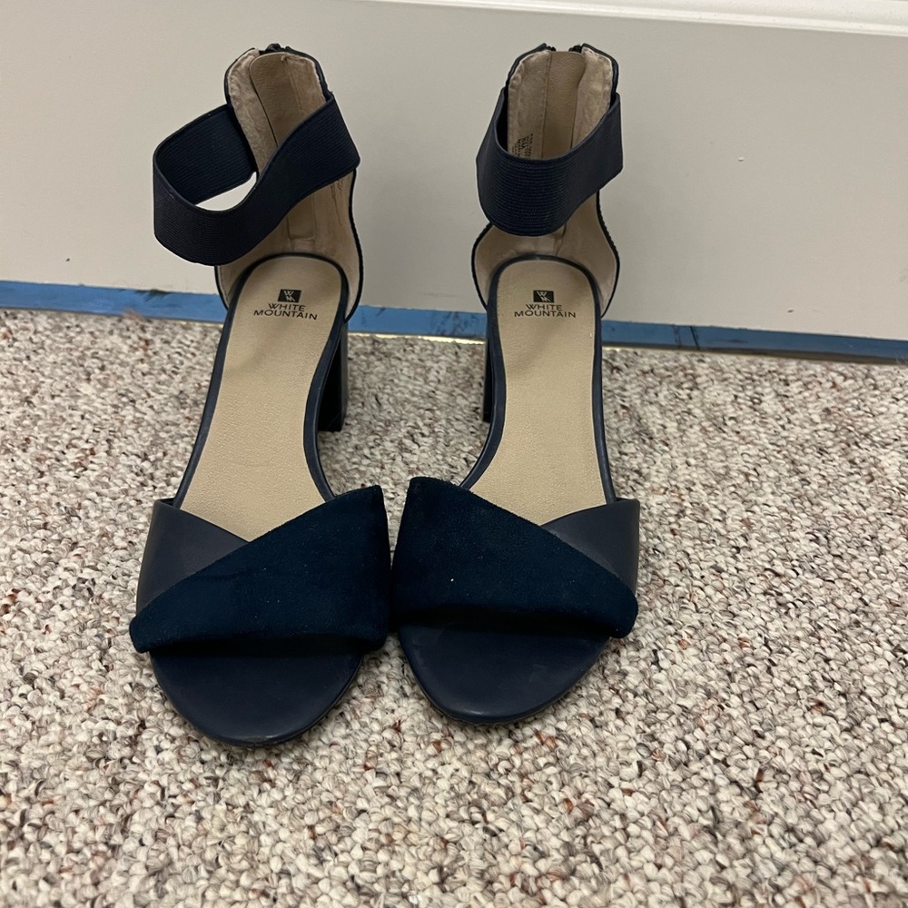 White Mountain Navy Blue 1.5” Block Heel